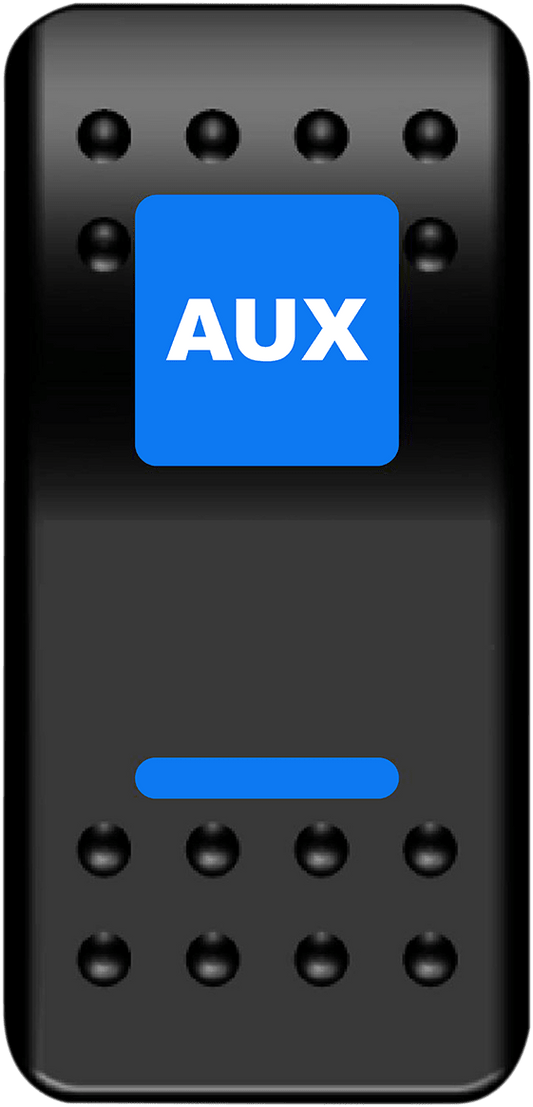 MOOSE OFFROAD Rocker Switch - Auxiliary Power Blue AUX-PWR for Night Riding - Kelly Motorsports
