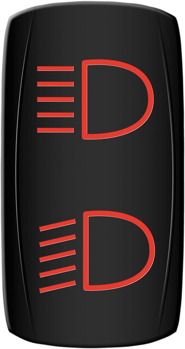 MOOSE OFFROAD Rocker Switch HLB-PWR-R for Hi/Lo Beam with Red LED Backlight - Kelly Motorsports