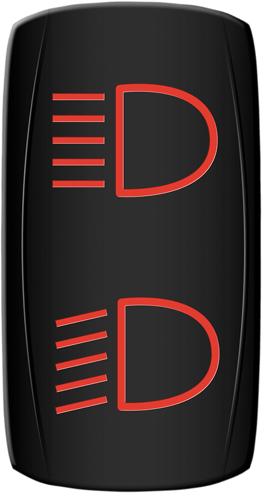 MOOSE OFFROAD Rocker Switch HLB-PWR-R for Hi/Lo Beam with Red LED Backlight - Kelly Motorsports