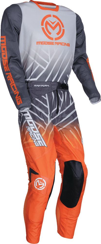 MOOSE OFFROAD Sahara Jersey - Gray and Orange, Small, Lightweight Polyester Mesh with Performance-Enhancing Airflow - Kelly Motorsports