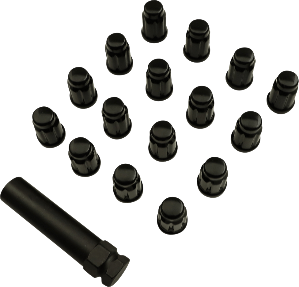 MOOSE OFFROAD Splined Lug Nuts - M10 x 1.25 Black Finish (16 Pack) - Model SPMO3808BL4 - Kelly Motorsports