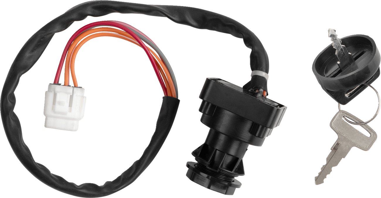 Moose Offroad Suzuki Ignition Switch 300-0128-PU - OEM Replacement with Keys and Mounting Nut - Kelly Motorsports