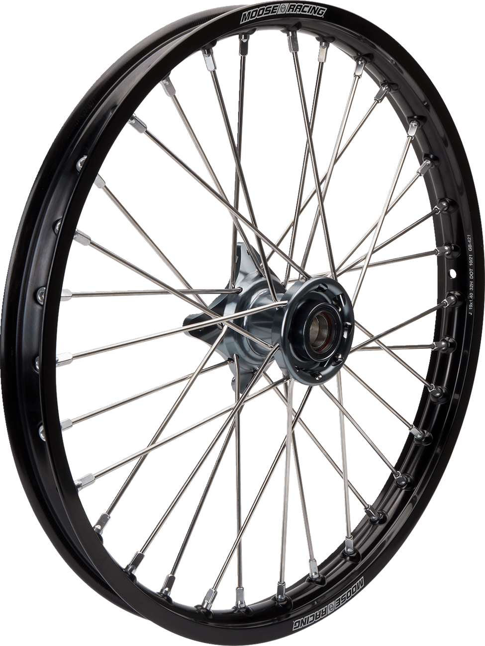 Moose Offroad SX-1 Front Wheel Assembly - 19x1.4 with Gray Hub and Black Wheel - Model MF-14019-BKGY - Kelly Motorsports
