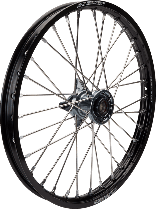 Moose Offroad SX-1 Front Wheel Assembly - 19x1.4 with Gray Hub and Black Wheel - Model MF-14019-BKGY - Kelly Motorsports