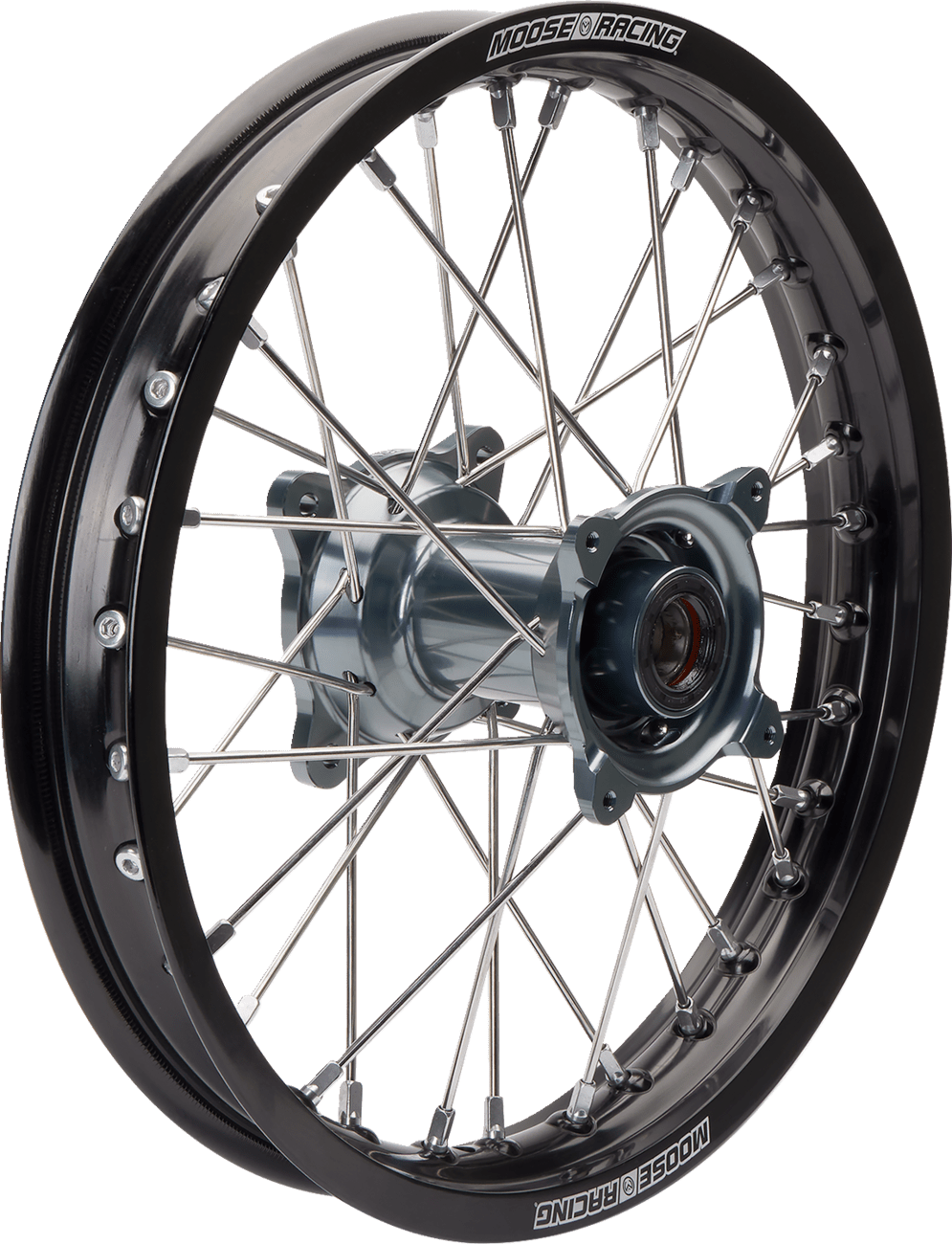Moose Offroad SX-1 Rear Wheel Assembly for Gas Gas, KTM, Husqvarna - 19x2.15 Black Wheel with Gray Hub (Part MR-21519-BKGY) - Kelly Motorsports
