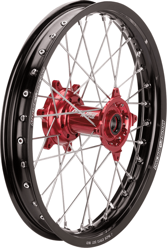 Moose Offroad SX-1 Rear Wheel Assembly for Honda CR/CRF - 18x2.15 Black Wheel with Red Hub, Part HR13-21518-BKRD - Kelly Motorsports