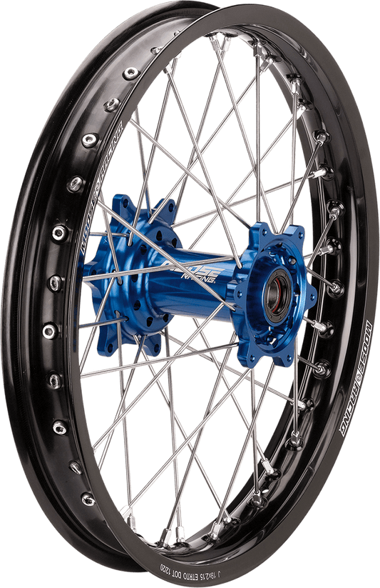 MOOSE OFFROAD SX-1 Rear Wheel Assembly for Suzuki RM / Yamaha YZ - Black Wheel with Blue Hub - 14x1.6 Part YR-16014-BKBU - Kelly Motorsports