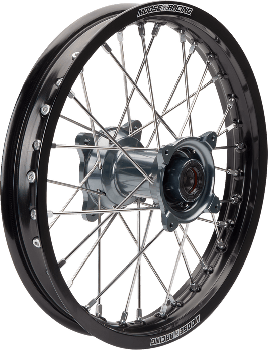 Moose Offroad SX-1 Rear Wheel Assembly with Gray Hub and Black Rim - Part MR8X-16014-BKGY - Kelly Motorsports