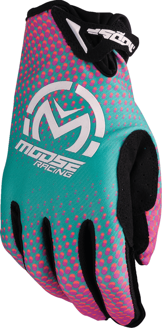 MOOSE OFFROAD SX1™ Gloves - Pink, Purple & Teal, Small – Performance Off-Road Hand Protection - Kelly Motorsports