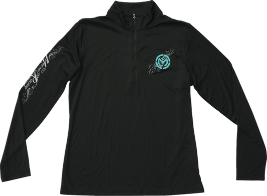 MOOSE OFFROAD Women's Flourish Script Quarter Zip Pullover - Black, XL - Part 3051-1234 - Kelly Motorsports