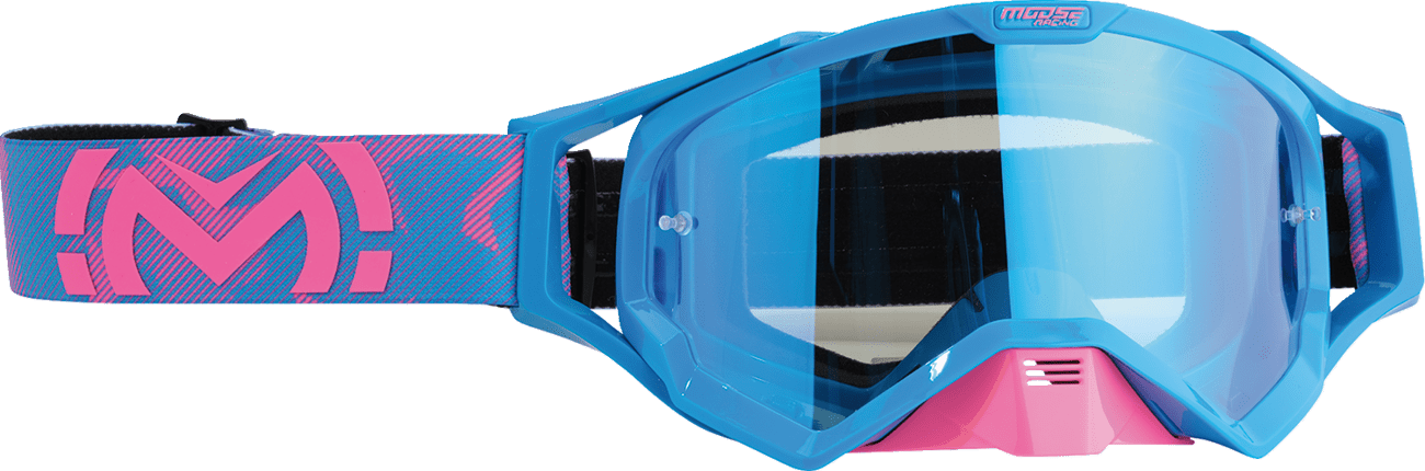 Moose Offroad XCR Goggle – Blue/Pink with Blue Mirror Lens, Part 2601-3163 - Kelly Motorsports