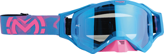 Moose Offroad XCR Goggle – Blue/Pink with Blue Mirror Lens, Part 2601-3163 - Kelly Motorsports