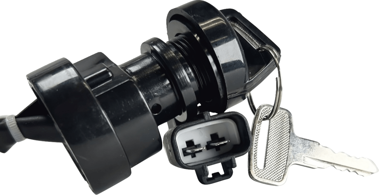 Moose Offroad Yamaha Ignition Switch 700-1312-PU - OEM Replacement with Keys and Mounting Nut - Kelly Motorsports