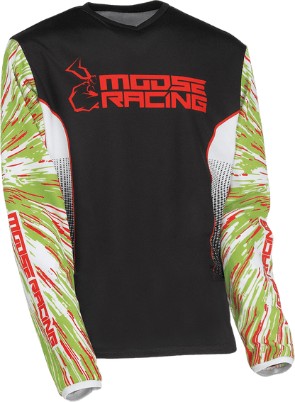 Moose Offroad Youth Agroid Jersey Medium - Green, Red & Black, Part No. 2912-2268 - Kelly Motorsports