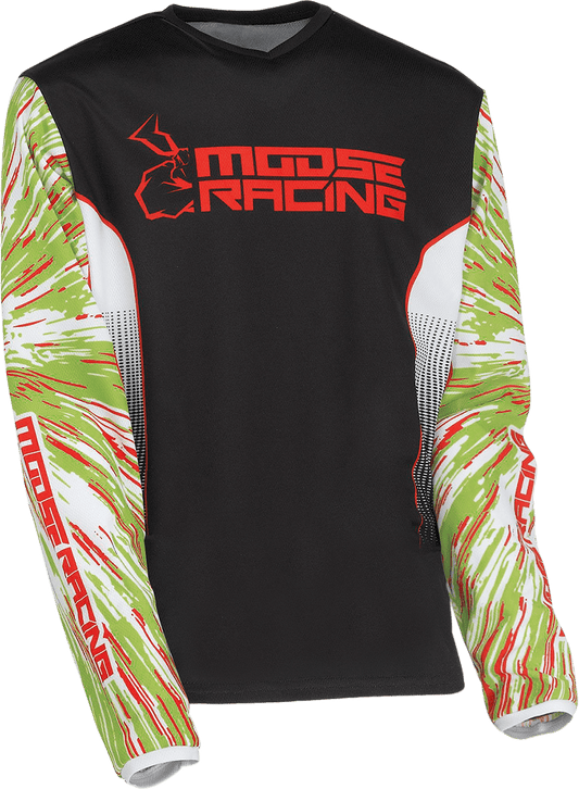 Moose Offroad Youth Agroid Jersey Medium - Green, Red & Black, Part No. 2912-2268 - Kelly Motorsports