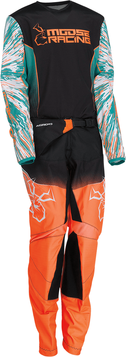 MOOSE OFFROAD Youth Agroid Jersey - Teal, Orange & Black - Medium (Part No. 2912-2253) - Kelly Motorsports