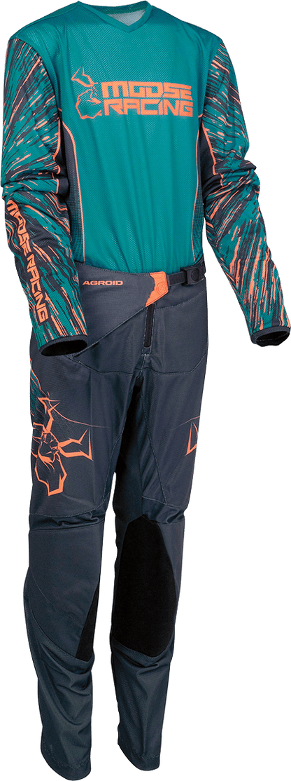 MOOSE OFFROAD Youth Agroid Vented Jersey - Blue/Orange - Large (Part No. 2912-2332) - Kelly Motorsports