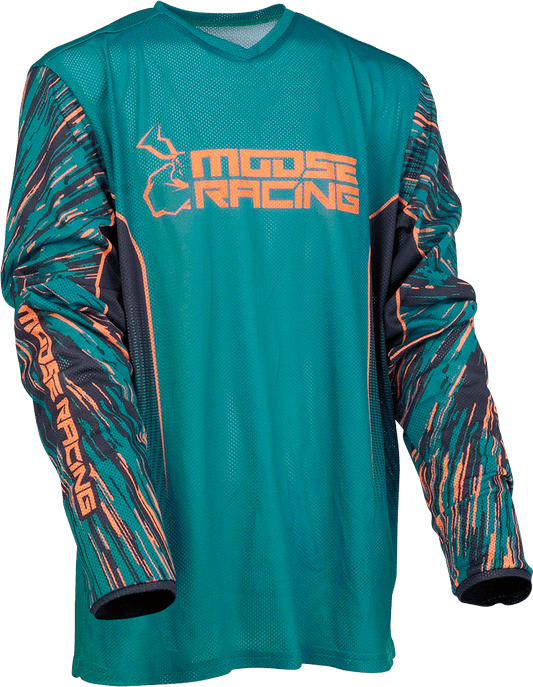 MOOSE OFFROAD Youth Agroid Vented Jersey - Blue/Orange - Large (Part No. 2912-2332) - Kelly Motorsports
