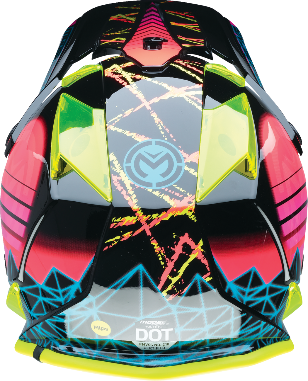 MOOSE Offroad Youth F.I. Helmet Vaporwave with MIPS® Technology - Black, Pink & Yellow, Medium (Part 0111-1615) - Kelly Motorsports