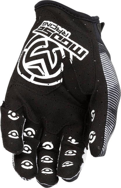 MOOSE OFFROAD Youth MX1™ Gloves Black/White - Part Number 3332-1717 - Kelly Motorsports
