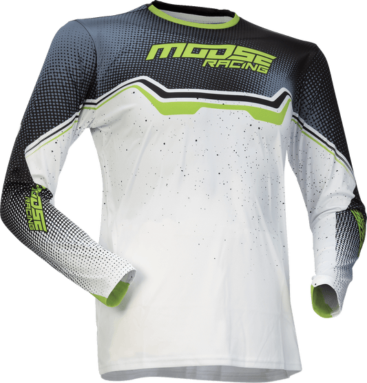Moose Offroad Youth Qualifier® Jersey - White/Black/Green, Medium (Part No. 2912-2640) - Kelly Motorsports