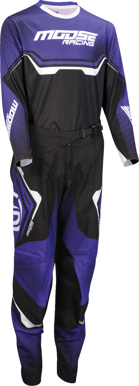 Moose Offroad Youth Qualifier® Pants – Black, Purple & White, US 20, Part Number 2903-2659 - Kelly Motorsports