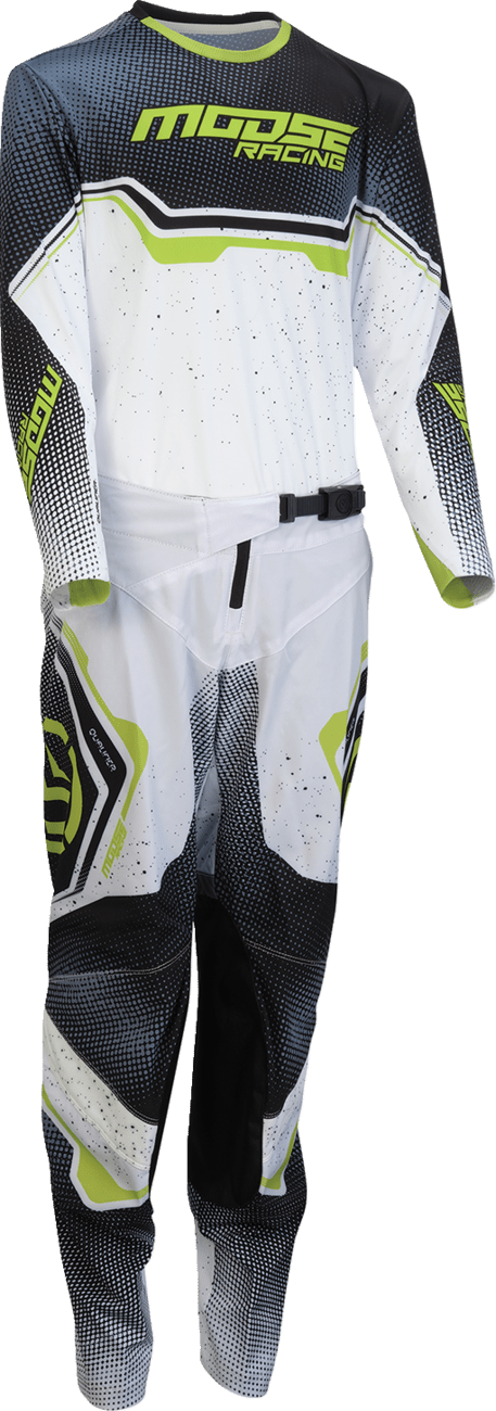 MOOSE OFFROAD Youth Qualifier® Pants - White/Black/Green, US 20 - Part 2903-2666 - Kelly Motorsports