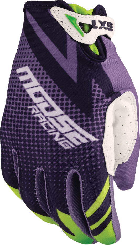 MOOSE OFFROAD Youth SX1™ Gloves - Purple/Green, Medium - Part Number 3332-1894 - Kelly Motorsports