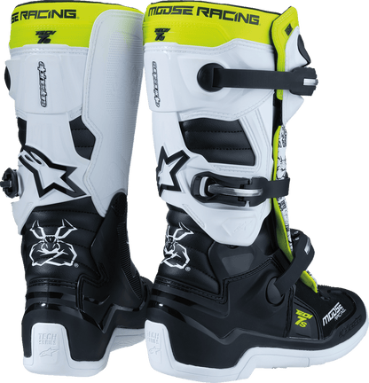 Moose Offroad Youth Tech 7S Boots - Black, White & Yellow, US Size 4 - Part 0215024-125-4 - Kelly Motorsports