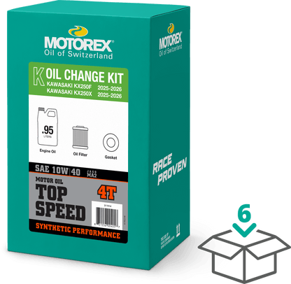 Motorex Top Speed Oil Change Kit 0.95l 10w40 2025-26 Kawasaki KX250F - Kelly Motorsports