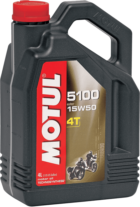 MOTUL 5100 4T Synthetic Blend Oil 15W-50 4L 104083 - Kelly Motorsports