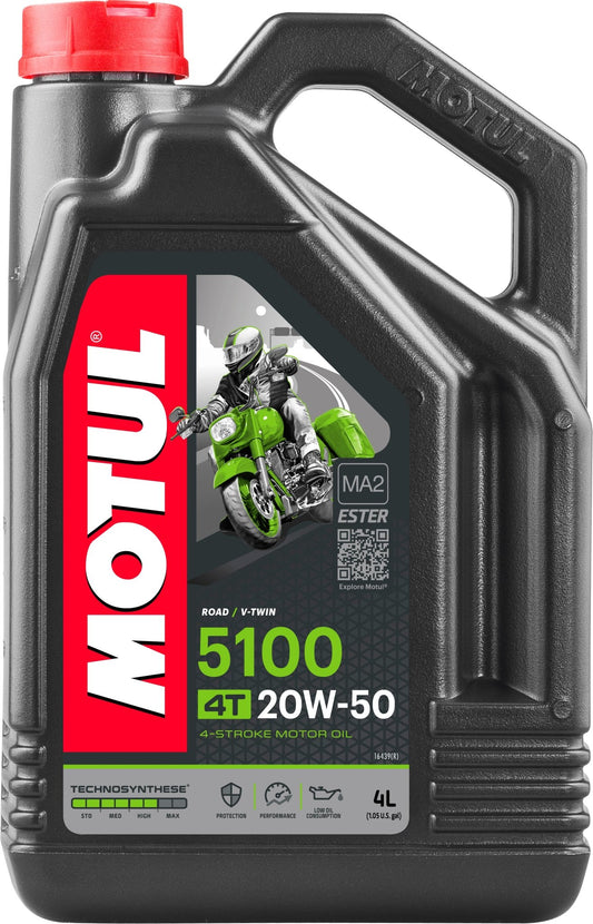 MOTUL 5100 Oil 4T 20W50 Synthetic Motorcycle Oil 4L 109944 - Kelly Motorsports