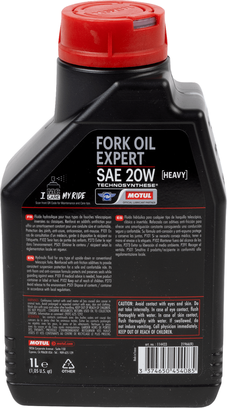 MOTUL Heavy Expert Fork Oil 20W 114433 - Kelly Motorsports