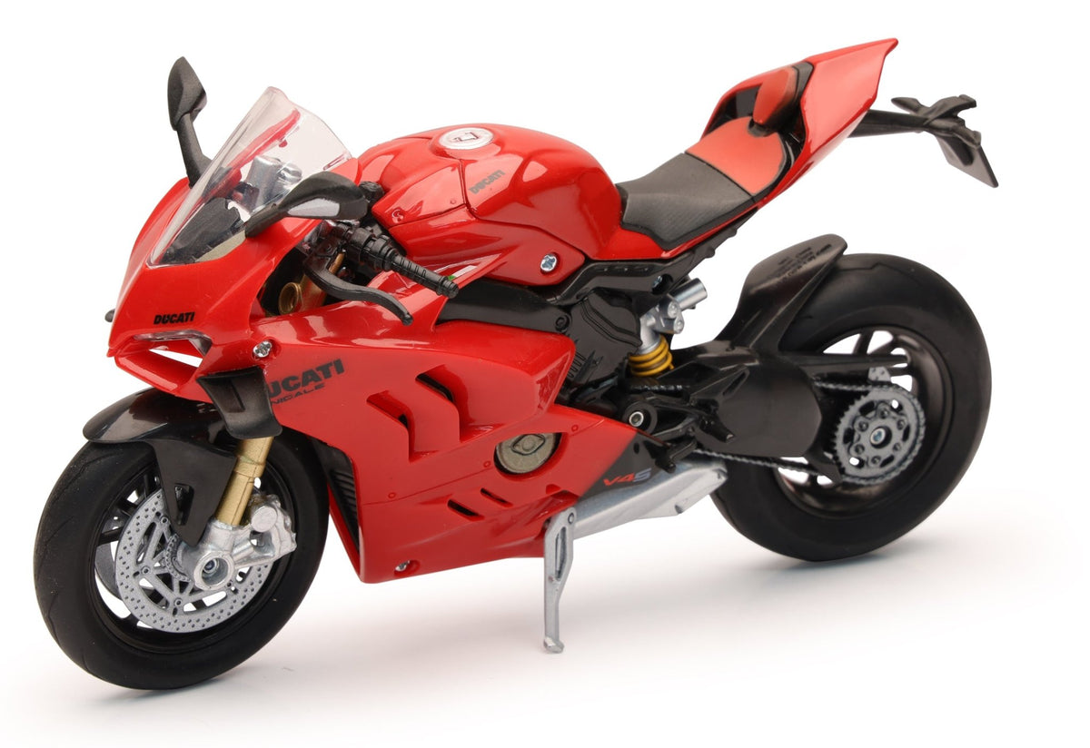 New-Ray 1:12 Scale Ducati Panigale V4 S Die-Cast Super Sport Bike Replica - Red - Kelly Motorsports