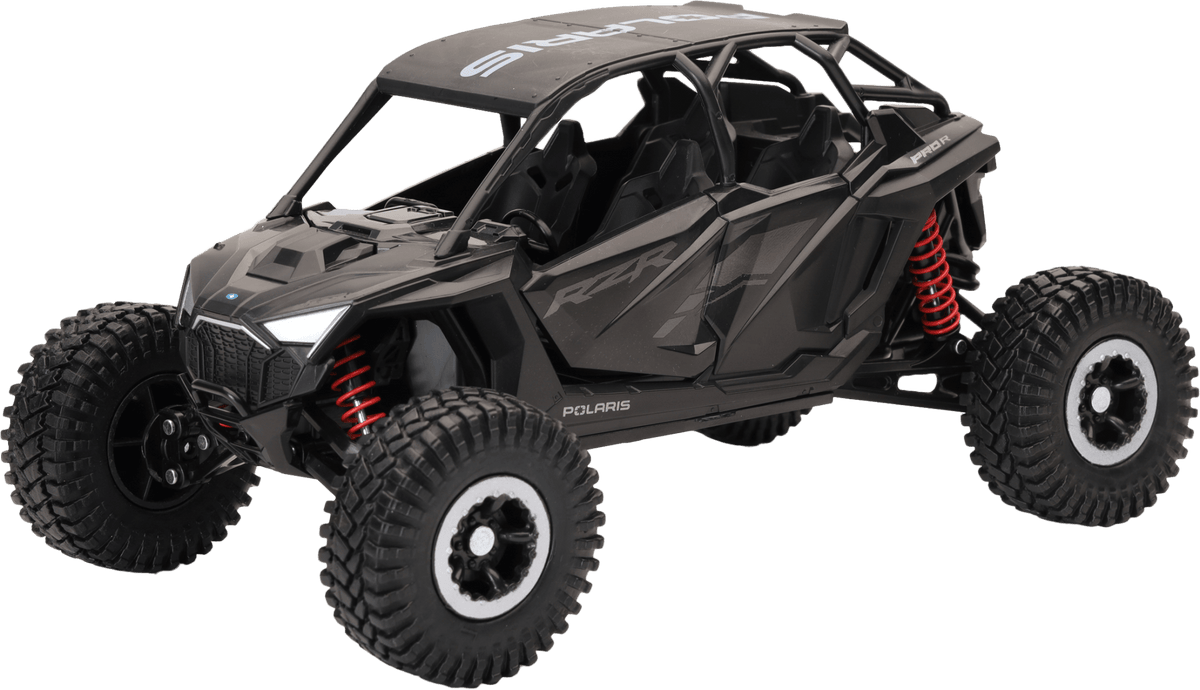 New-Ray 1:18 Scale Polaris RZR Pro R4 Rock Crawler Die-Cast UTV Replica – Stealth Black - Kelly Motorsports