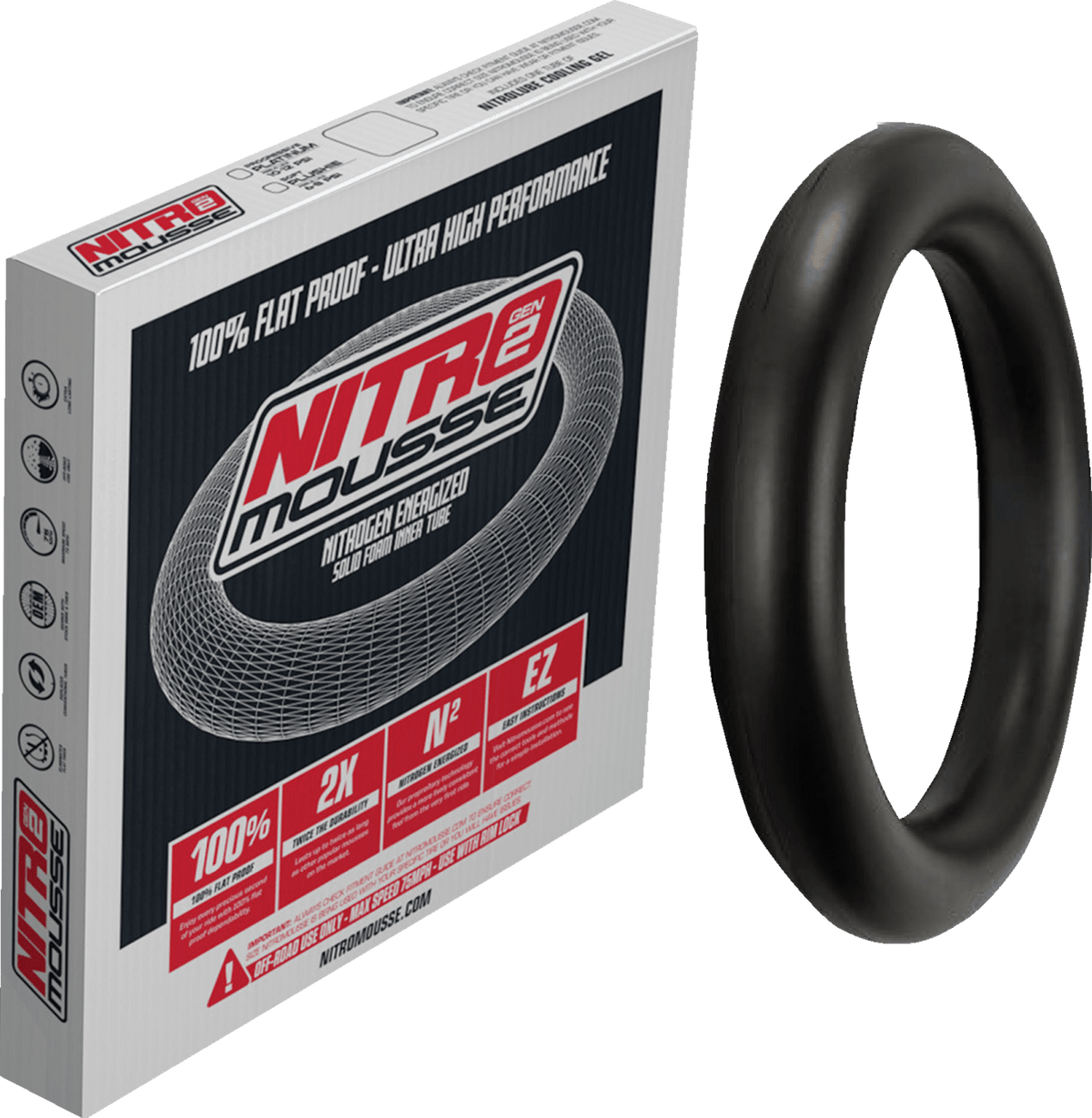 NITROMOUSSE Plushie Soft Foam Tube 90/100-21 NMS21-235 for Bicycle Innertubes - Kelly Motorsports