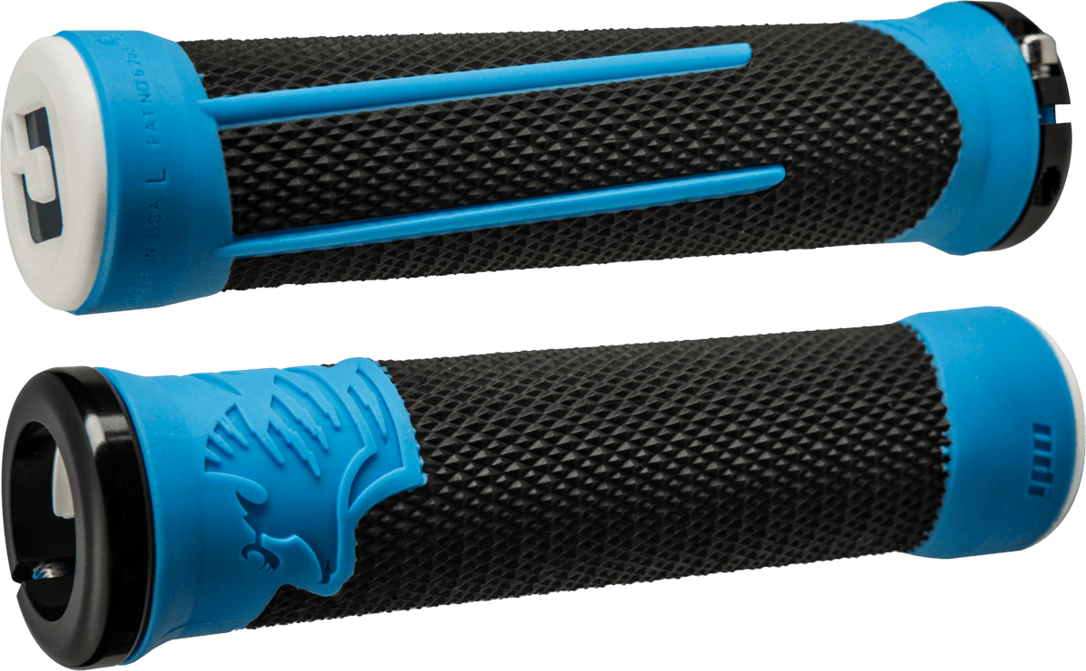 ODI Ag 2 MTB/BMX Grips Black/Blue with Lock-On System - Part D35A2BU-B - Kelly Motorsports