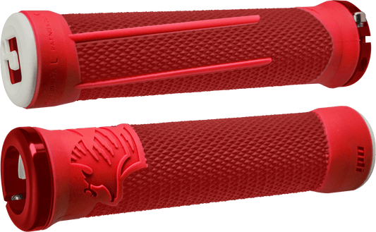 ODI Ag 2 MTB/BMX Grips Red/Fire Red with Lock-On System, Part D35A2RF-R - Kelly Motorsports