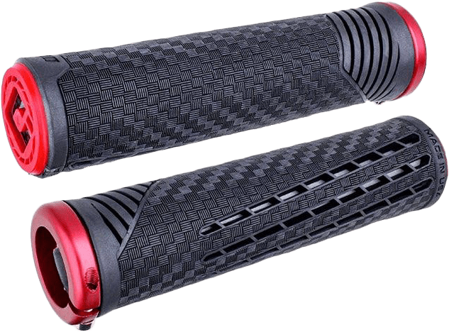 ODI CF11 V2.1 BMX Grips Pearl Black and Red with Matte Red Accents - Kelly Motorsports
