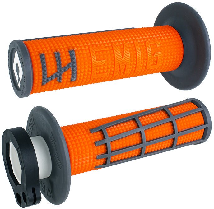 ODI Emig 2.0 V2 Lock-On Grip Orange/Graphite – Enhanced MX & Off-Road Performance - Kelly Motorsports
