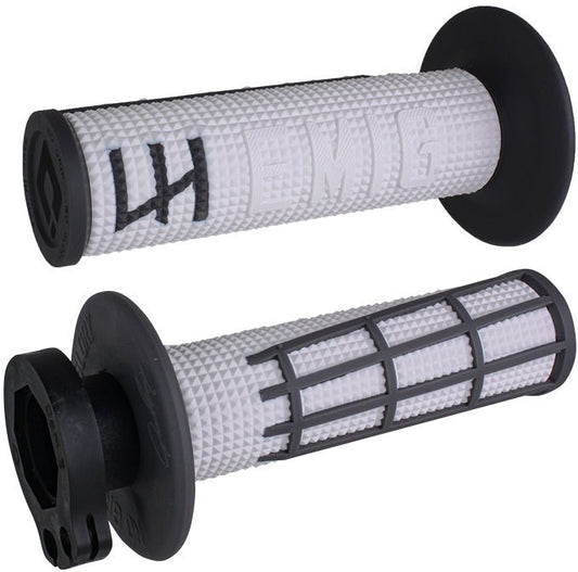 ODI Emig 2.0 V2 Lock On Grip White/Graphite – Enhanced MX and Off-Road Performance - Kelly Motorsports