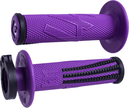 ODI Emig Pro V2 Lock-On Grip Purple / Black - Signature MX Motorcycle Handlebar Grip with Soft Compound and Aluminum Reinforced Ends - Kelly Motorsports