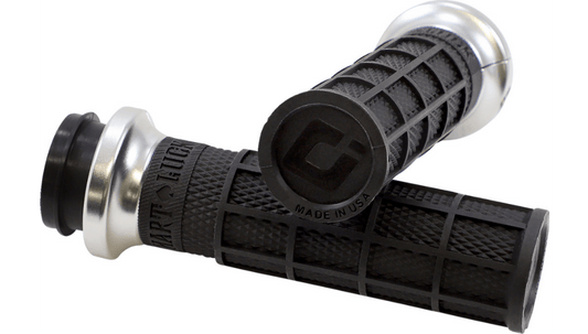 Odi Lock On Hart Luck Full Waffle Black/Sliver Tbw 1" - Kelly Motorsports