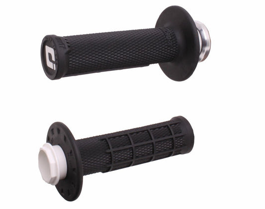 ODI Micro X Lock-On Grips Half Waffle Black/Silver (Part Number H36MXB) - Kelly Motorsports