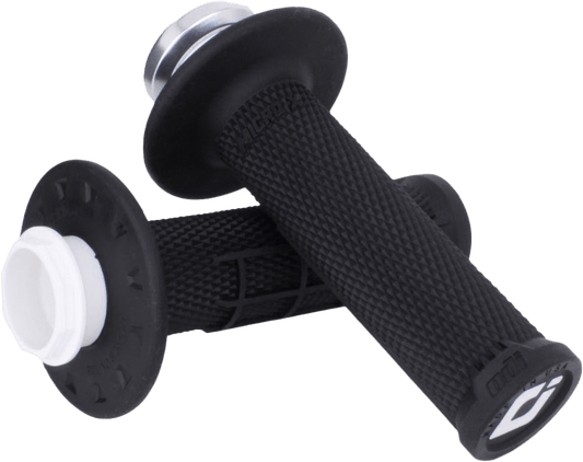 ODI Micro X Lock-On Grips Half Waffle Black/Silver (Part Number H36MXB) - Kelly Motorsports
