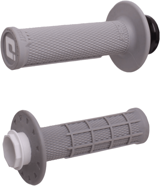 ODI Micro X Lock-On Grips Half Waffle Grey/Black (Soft) - Part H36MXG - Kelly Motorsports