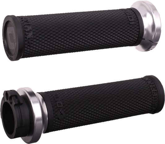 ODI Rufian Grips Cable 1 inch Black/Silver for V-Twin Performance - Kelly Motorsports
