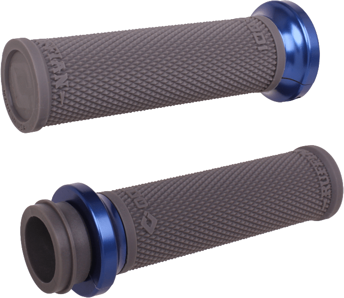 ODI Rufian Grips for Indian Tbw 1 inch Graphite/Blue - Part V30ITWH-U - Kelly Motorsports
