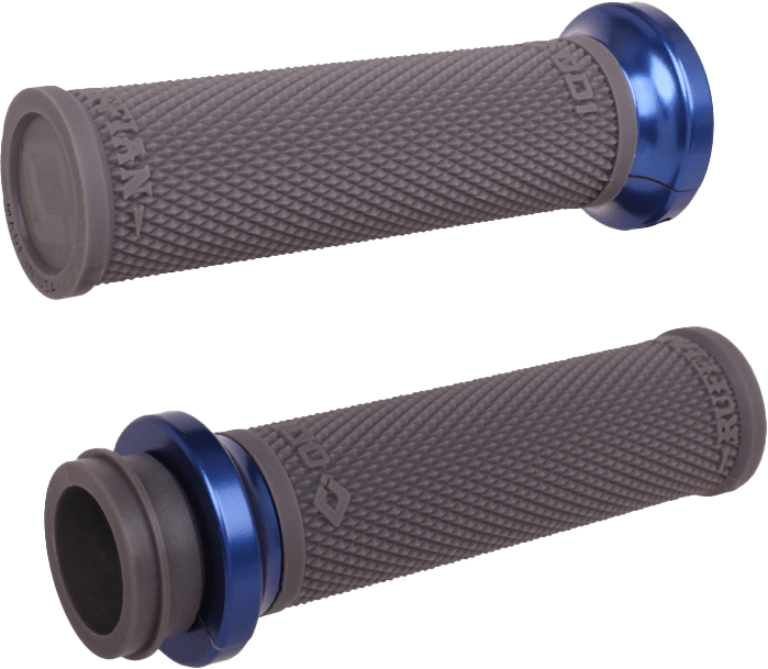 ODI Rufian Grips Tbw 1 inch Graphite/Blue - Performance V-Twin Motorcycle Handlebar Grips - Kelly Motorsports