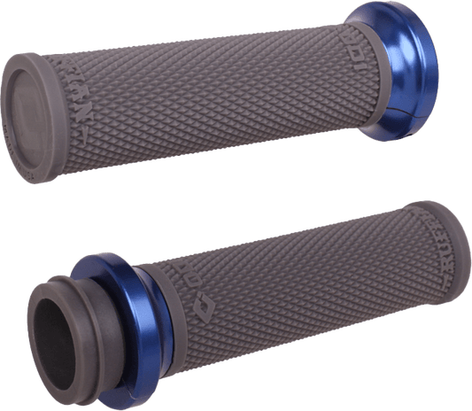 ODI Rufian Grips Tbw 1 inch Graphite/Blue - Performance V-Twin Motorcycle Handlebar Grips - Kelly Motorsports